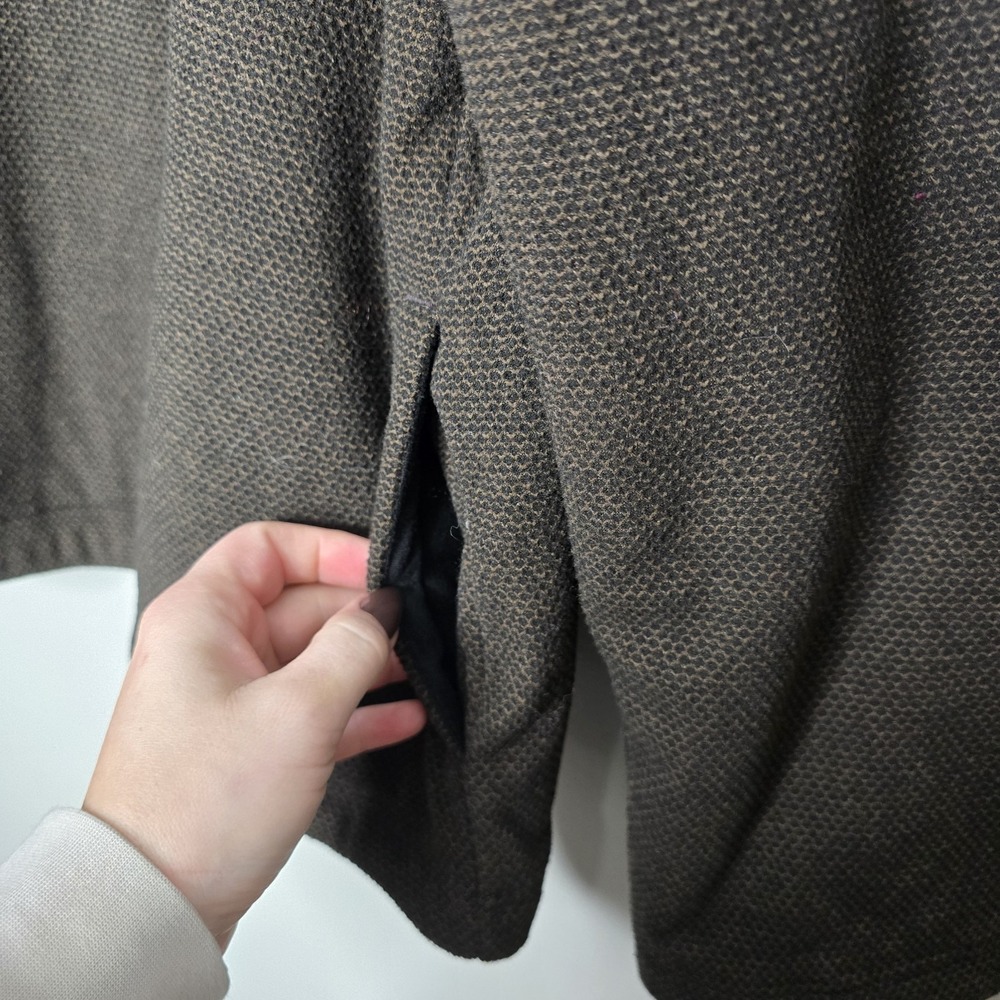 Orvis Quarter Zip Sherpa Lined Pullover Sweater Mens XLarge Brown Pockets Cozy - Picture 7 of 14